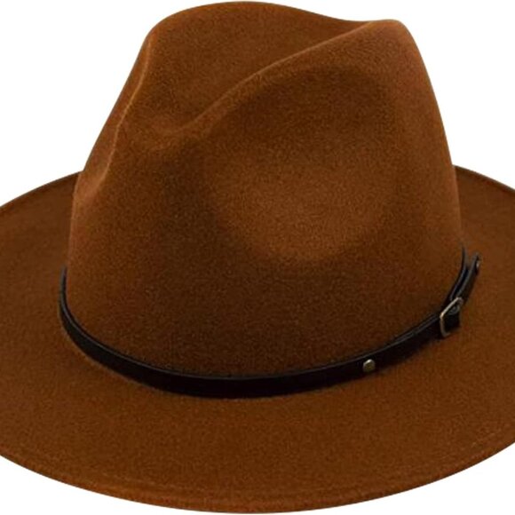 Accessories - Women Wide Brim Floppy Panama Hat Wool Polyester Casual Outdoor